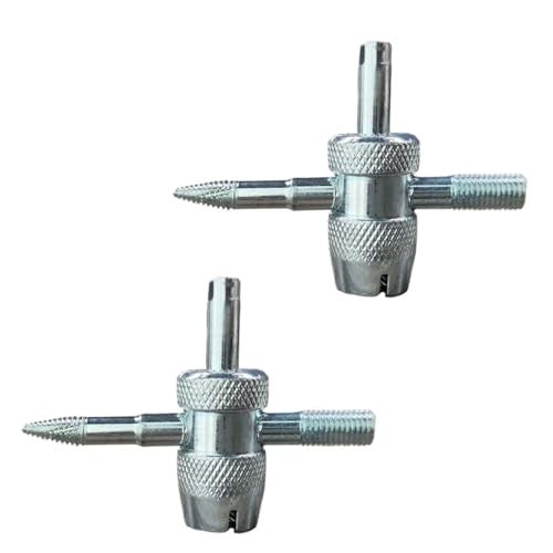LHDOS 2PCS 4-Way Tire Valve Core Removal Tool, 4-in-1 Universal Valve Wrench Multifunctional Tire Valve Tools, Valve Core Tool Auto Tire Stem Core Remover Installer for Car Bicycle Bike Tire Repair - Image 1