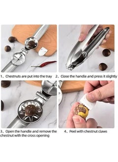 Beauenty Stainless Steel Chestnut Cutter, Nut Cracker Sheller Walnut Pliers, Metal Nut Opener Plier, 304 Stainless Steel Kitchen Tools, Nut Walnut,Kitchen Dried Fruit Opener  - Image 4
