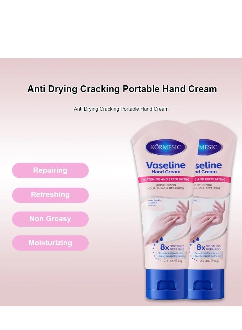 Kormesic Vaseline Hand Cream Anti-Dry Moisturizing Whitening Hand Cream Anti-Aging Non-Greasy 60g - Image 2