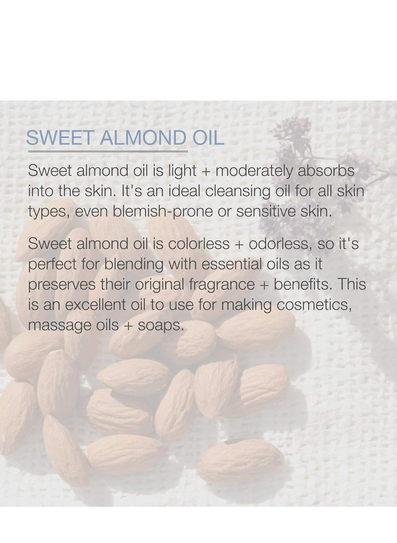 PURE BODY NATURALS Pure Body Naturals Sweet Almond Oil, 4 fl oz - Cold Pressed and 100% Pure - for Hair, Skin, Nails, Therapeutic Massage, Carrier Oil  - Image 4