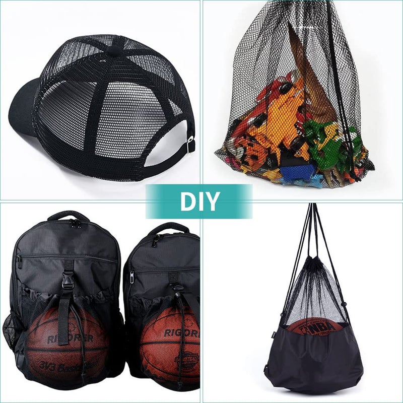 FSWCCK Black Mesh Fabric, 62 x 59 Inch Soft Mesh Netting Slightly Stretchy for Shopping Bag, Backpack Pocket and Straps and Netting Clothes (Black) - Image 4