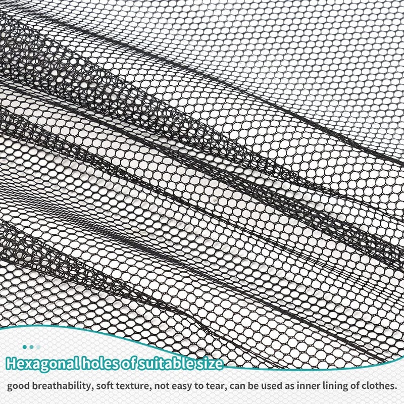 FSWCCK Black Mesh Fabric, 62 x 59 Inch Soft Mesh Netting Slightly Stretchy for Shopping Bag, Backpack Pocket and Straps and Netting Clothes (Black) - Image 3