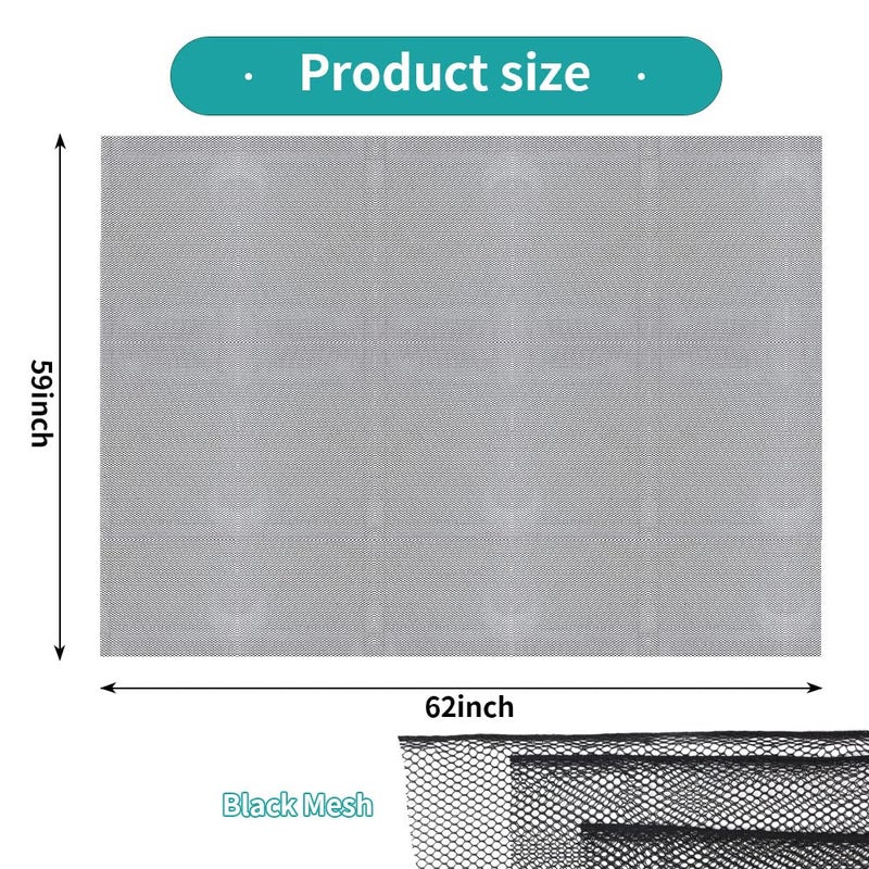 FSWCCK Black Mesh Fabric, 62 x 59 Inch Soft Mesh Netting Slightly Stretchy for Shopping Bag, Backpack Pocket and Straps and Netting Clothes (Black) - Image 2