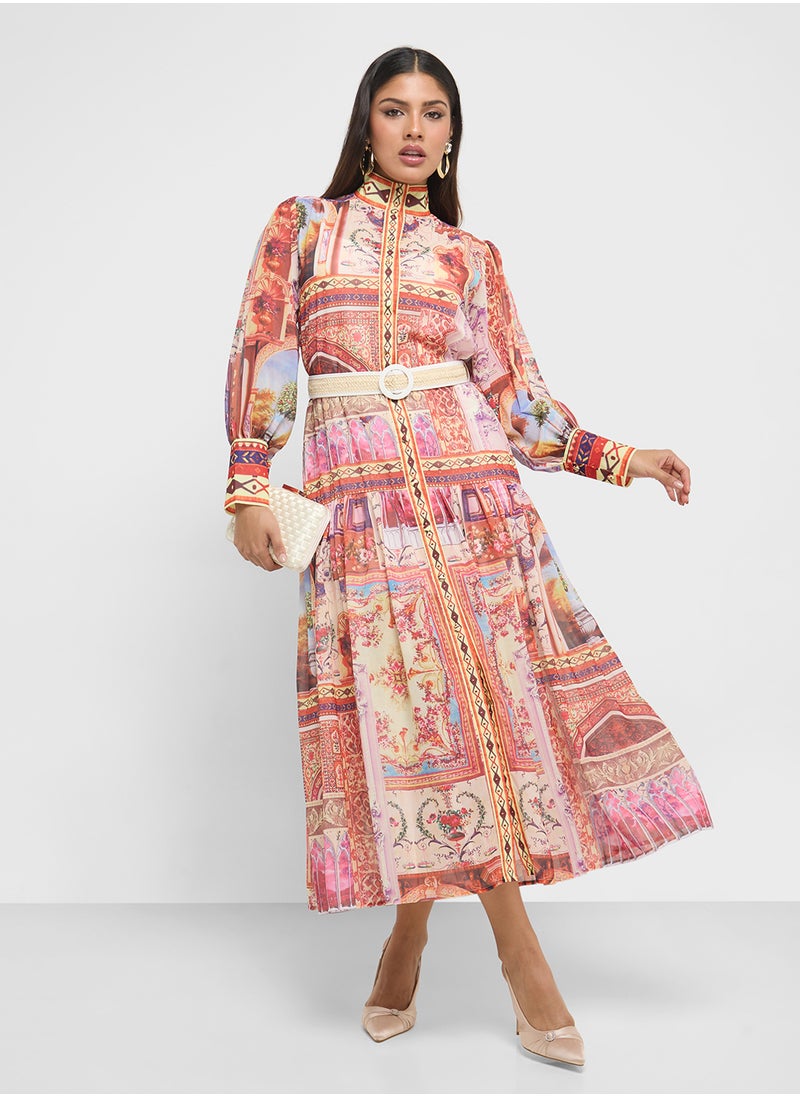 Khizana - Abstract Print Dress - Image 1
