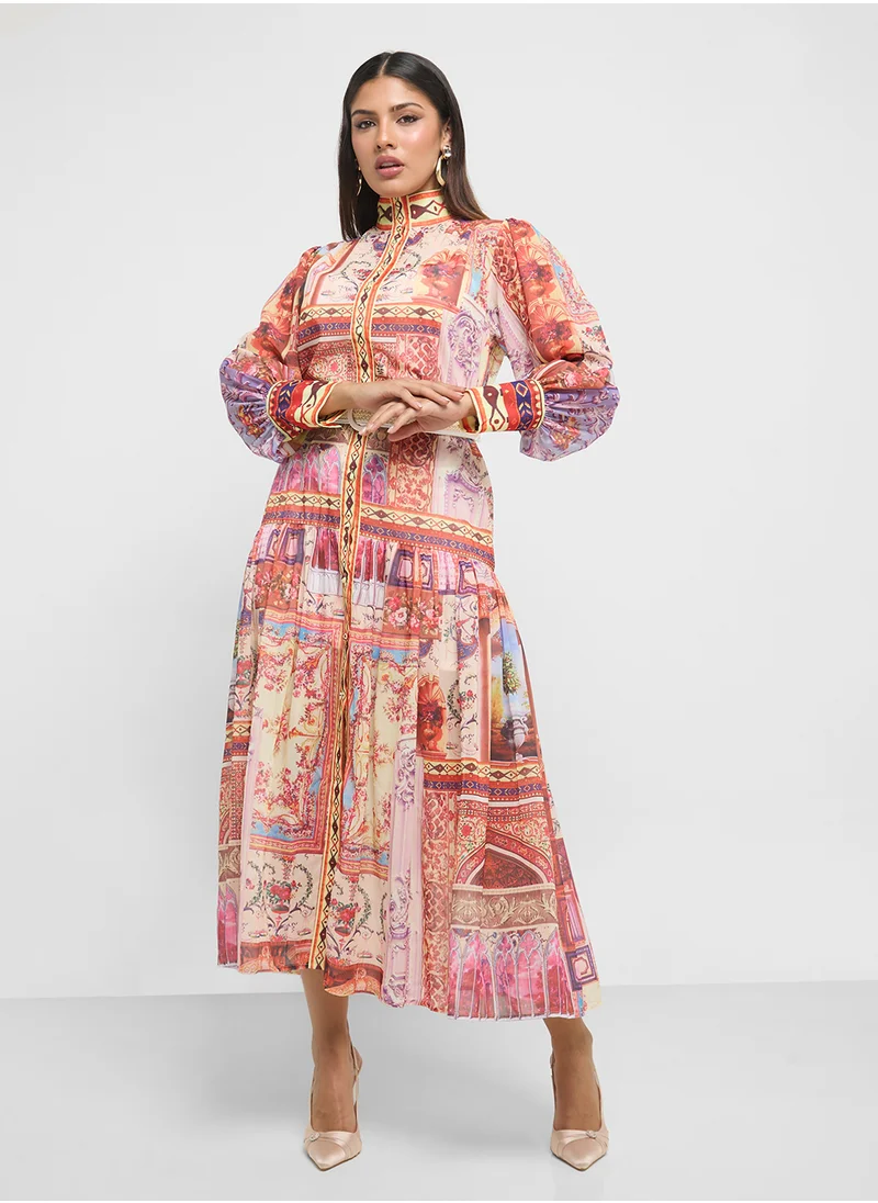 خزانة Abstract Print Dress