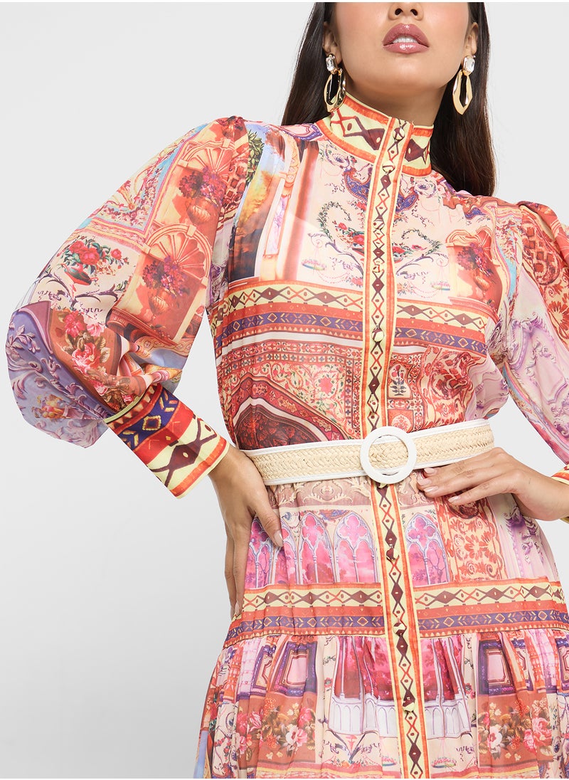Khizana - Abstract Print Dress - Image 1