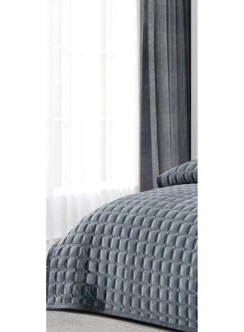 MingLi Double summer bedspread set made of microfiber fabric. Includes: 1 quilt (230*250cm), 1 fitted sheet (200*200cm), 2 pillowcases (50*80cm), 2 cushion covers (50*50cm) - Image 2