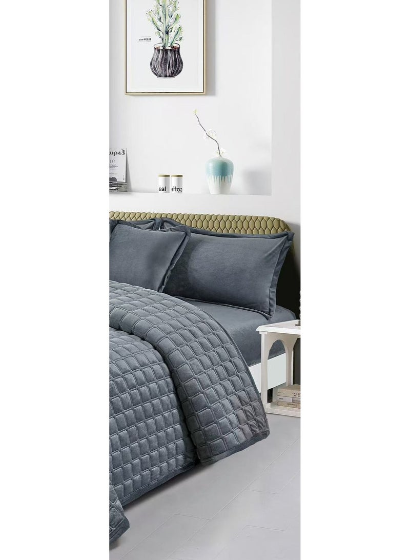 MingLi Double summer bedspread set made of microfiber fabric. Includes: 1 quilt (230*250cm), 1 fitted sheet (200*200cm), 2 pillowcases (50*80cm), 2 cushion covers (50*50cm) - Image 3