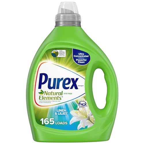 Purex منظف غسيل سائل بيوركس مركز للغاية عناصر طبيعية زهور الكتان 825 أونصة 165 غسلة