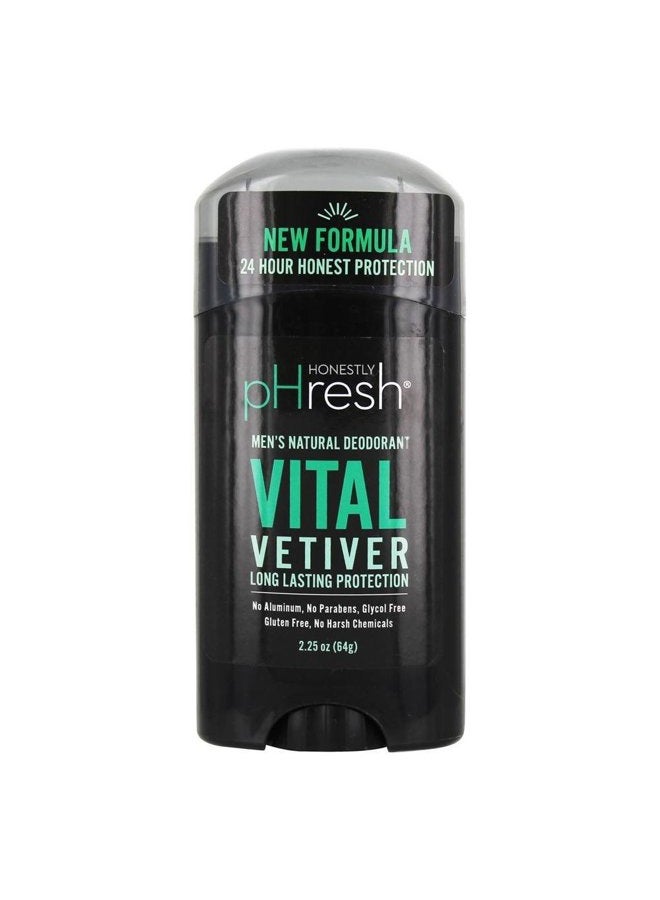 Honestly pHresh Natural Prebiotic Deodorant for Men, Baking Soda & Aluminum Free Safe for Sensitive Skin, 24 Hour Odor Protection, 2.25 Oz, Vital Vetiver - Image 2