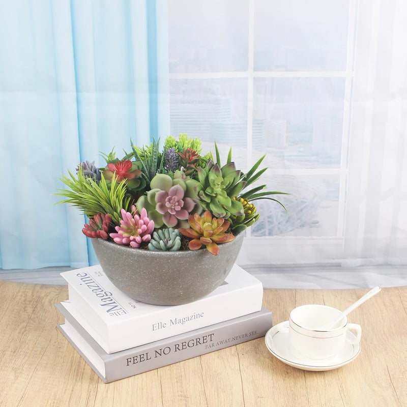 COTSEN Artificial Plastic Succulent Plants 24 Pack Fake Succulents Unpotted Realistic Faux Succulent Face Succulent Apply Family Wedding Decor - Image 2
