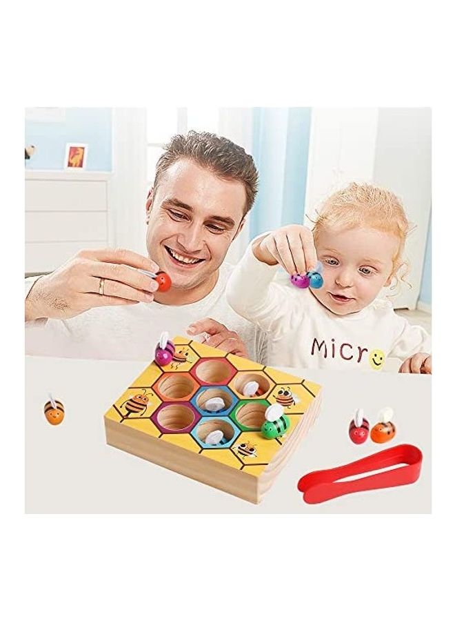 Wooden Bee Clamp Colour Sorting Puzzle For Preschool Learning - Image 3