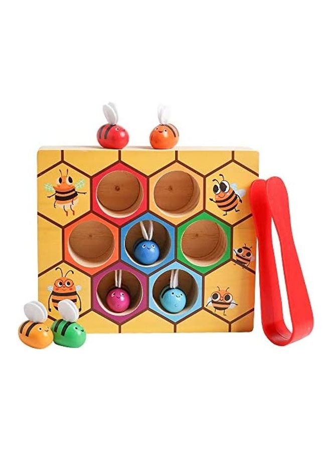 Wooden Bee Clamp Colour Sorting Puzzle For Preschool Learning - Image 1