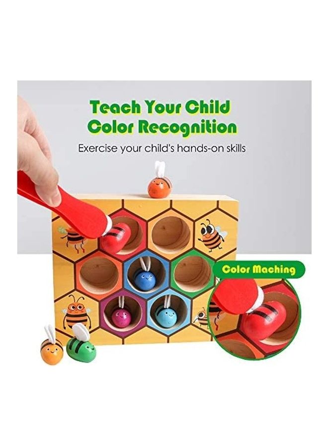 Wooden Bee Clamp Colour Sorting Puzzle For Preschool Learning - Image 2