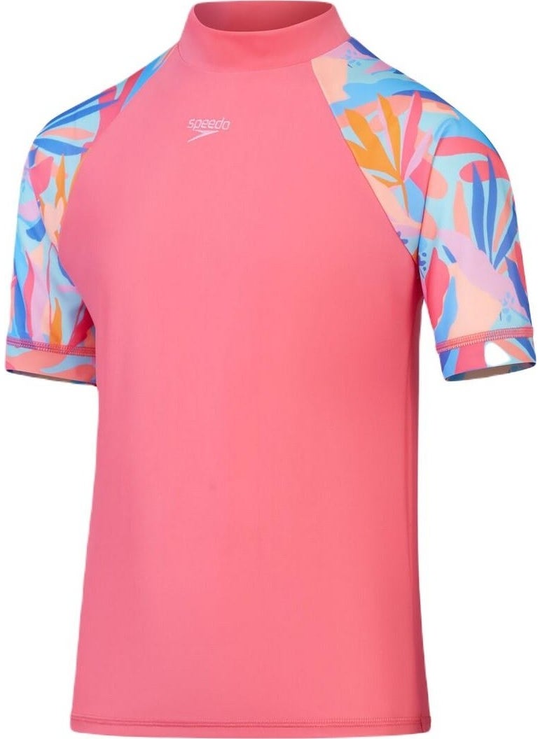 speedo 8-1173116773 Ss Pnl Sun Top Jf Girls Sunscreen T-Shirt  - Image 1