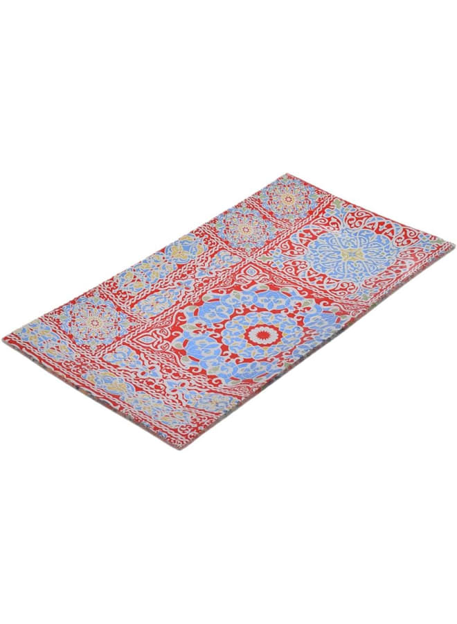 Rosa By Fathy Mahmoud High Quality Glass Rectangle Serving Plate, 31.5 * 16.5Cm - Yameesh Red - Image 2