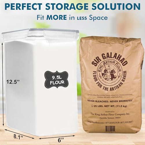 Shazo 2 PC (9.5L | 321 Oz) Extra Large Bulk Food Storage Containers with Airtight Lids for Flour, Sugar, Rice, Cereal & Pasta - Leakproof, BPA-Free Plastic Canisters for Kitchen & Pantry Organization - Image 3