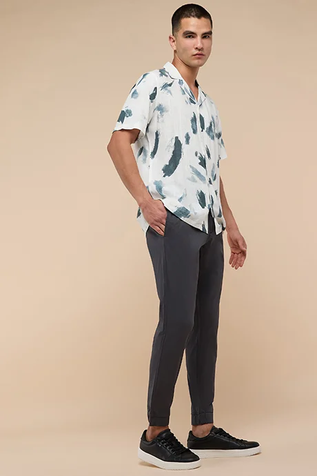 أر أند بي Solid Jogger Pants with Drawstring Waist