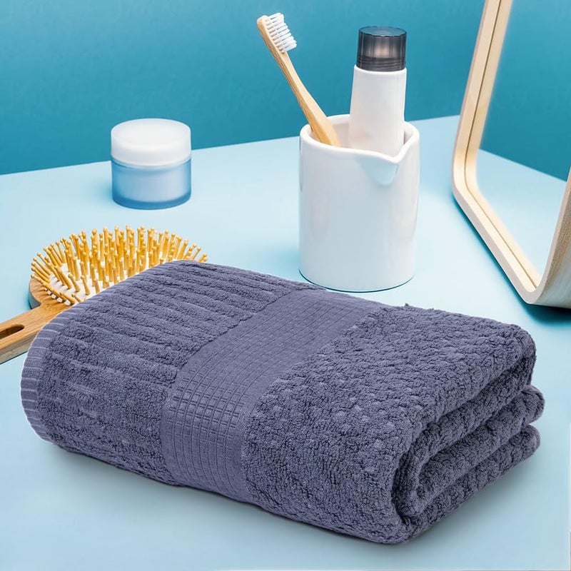 Mush Hearth Haven Bamboo Towels for Bath Large Size 450 GSM Bamboo Bath Towel for Men Women Soft Highly Absorbent Quick Dry 70 X 140 cms Moon Grey - Image 2