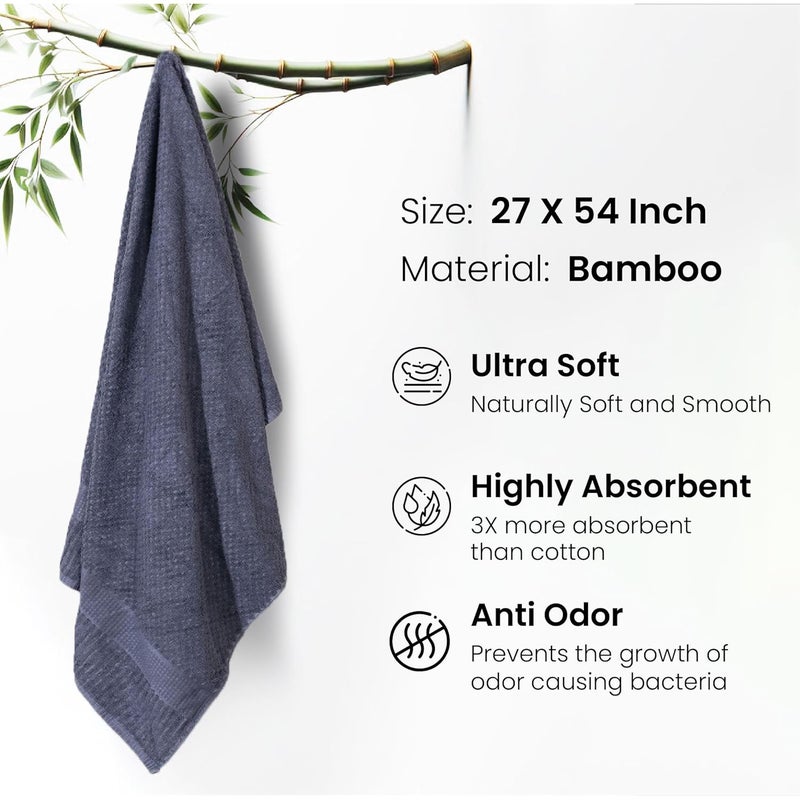 Mush Hearth Haven Bamboo Towels for Bath Large Size 450 GSM Bamboo Bath Towel for Men Women Soft Highly Absorbent Quick Dry 70 X 140 cms Moon Grey - Image 3