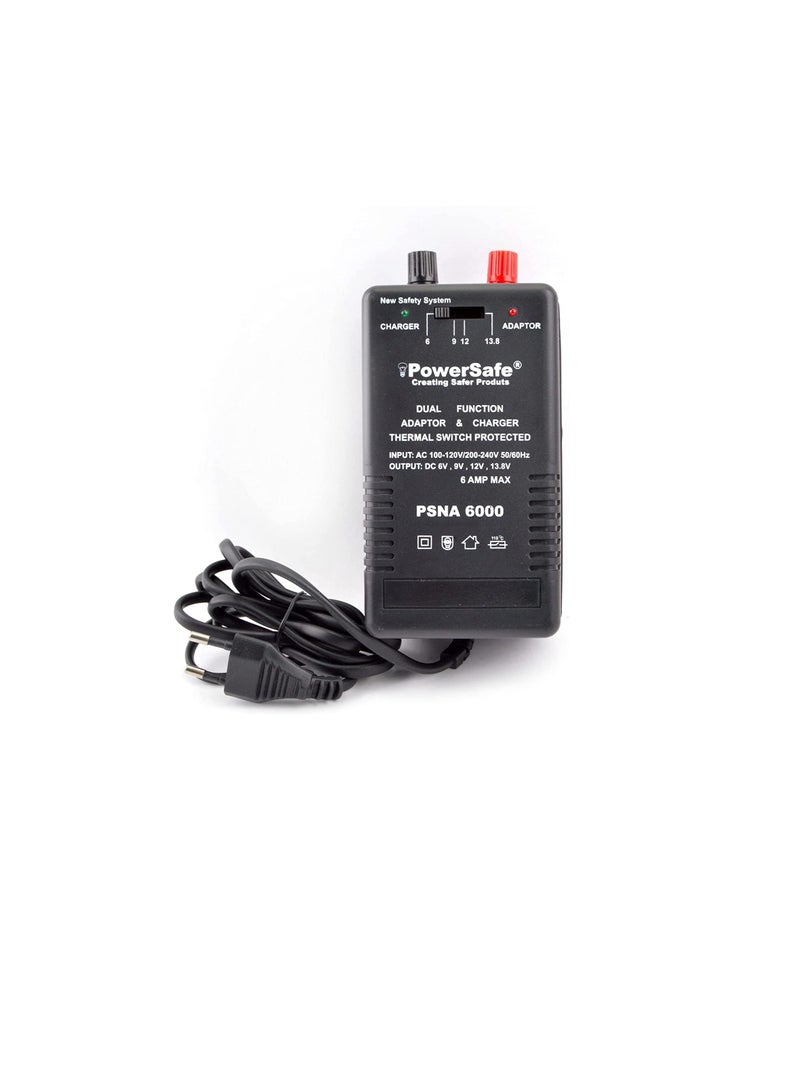 باور سيف شاحن ومحول PowerSafe ثنائي الوظائف مع حماية من الصمامات الحرارية 6000 مللي أمبير - مدخلات 100-120 فولت / 200-240 فولت ، خرج DC6-13.8 فولت - Image 2
