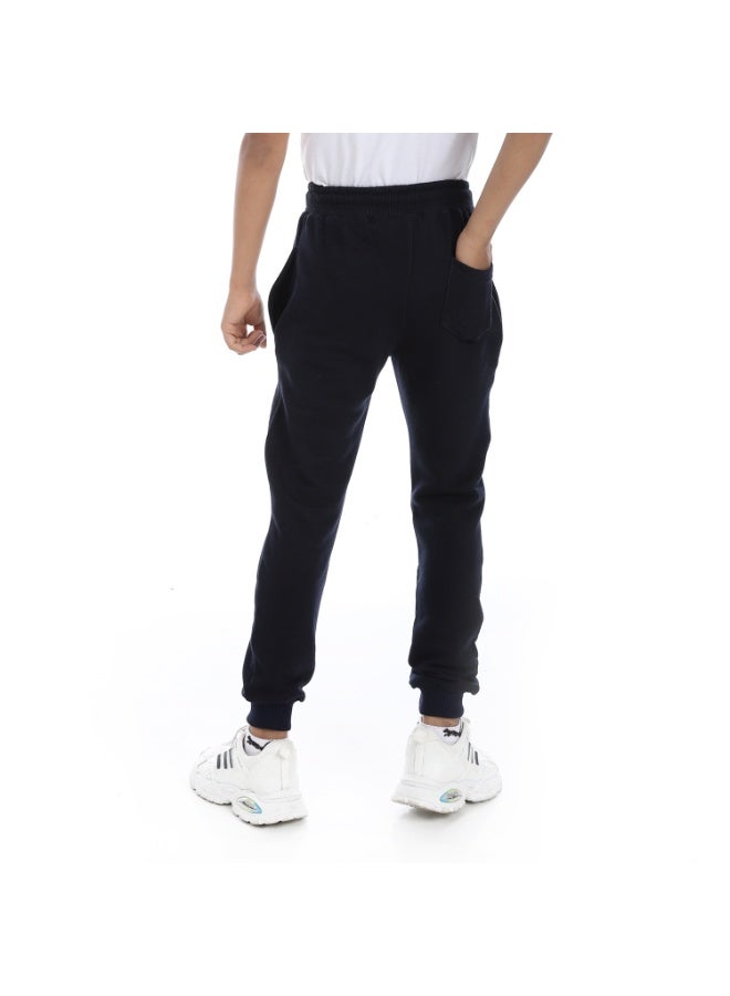 Andora Navy Blue Elastic Waist Boys Sweatpants_Navy Blue - Image 3