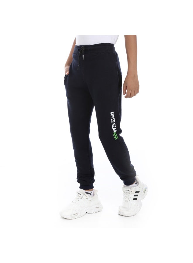Andora Navy Blue Elastic Waist Boys Sweatpants_Navy Blue - Image 5