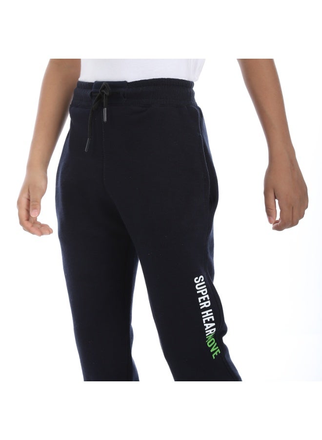 Andora Navy Blue Elastic Waist Boys Sweatpants_Navy Blue - Image 4