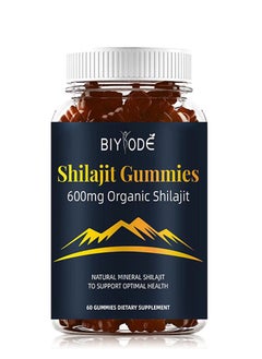 BIYODE Shilajit Gummies Organic 60 Gummies, Enhance Creatine, Relief Stress, Exercise Mind and Memory, Improve Immune system, Natural Mineral Dietary Supplement  - Image 1