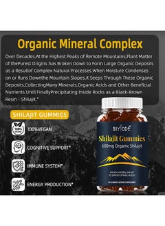 BIYODE Shilajit Gummies Organic 60 Gummies, Enhance Creatine, Relief Stress, Exercise Mind and Memory, Improve Immune system, Natural Mineral Dietary Supplement  - Image 4