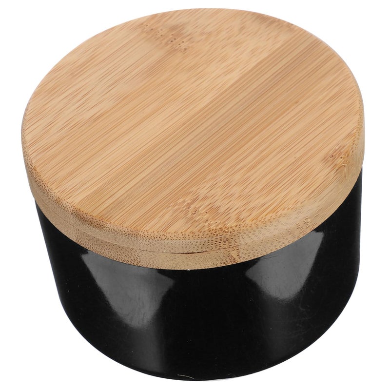 Windproof Bamboo Lid Ashtray Black Tabletop Holder Home Decor Smoking Supplies - Image 2