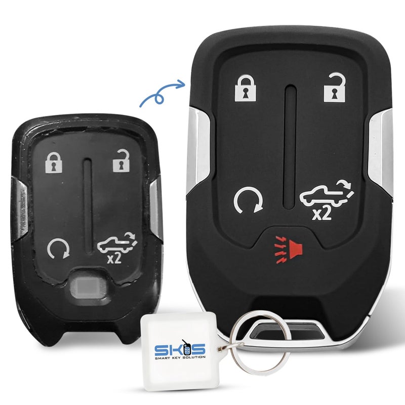 Smart Key Solution Key Fob Shell, Replacement Smart Remote Key Case Cover 5 Buttons for 2019-2024 GMC Sierra Chevy Silverado HYQ1EA HYQ1ES - Image 2