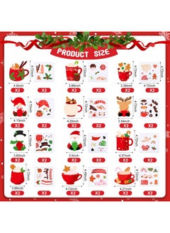 Civaner 24 Sets Christmas Crafts Kits Hot Cocoa Christmas Ornament Crafts For Christmas Tree Decorations Diy Sticker Craft For Classroom Decor Xmas Gift Winter Holiday Party Supplies  - Image 2