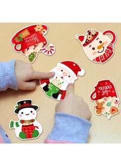 Civaner 24 Sets Christmas Crafts Kits Hot Cocoa Christmas Ornament Crafts For Christmas Tree Decorations Diy Sticker Craft For Classroom Decor Xmas Gift Winter Holiday Party Supplies  - Image 3
