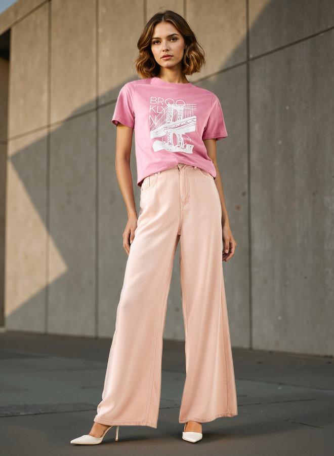 سبلاش فيڤ تيشيرت بطبعة جرافيك ورقبة دائرية - Image 2