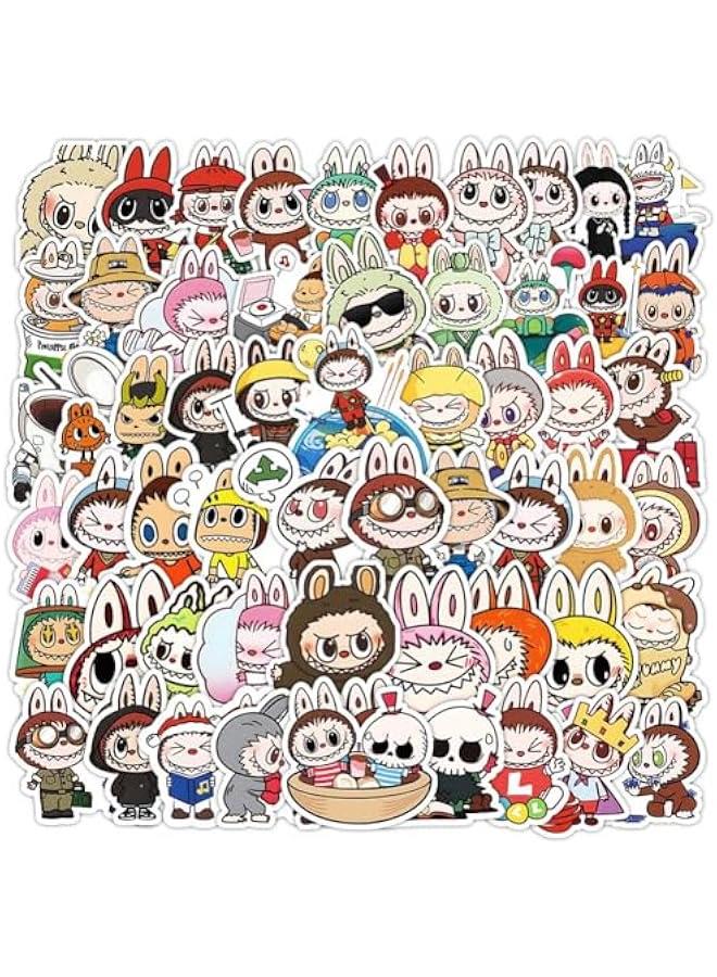 Arabest 53pcs Labubu Cartoon Stickers for Teen Water Bottle, Cool Terror Labubu Waterproof Vinyl Decal for Kids Adult Girl Laptop Skateboard Phone Guitar Travel Case Bike - Image 2