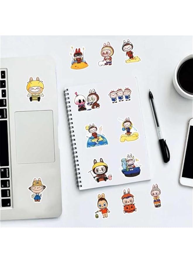 Arabest 53pcs Labubu Cartoon Stickers for Teen Water Bottle, Cool Terror Labubu Waterproof Vinyl Decal for Kids Adult Girl Laptop Skateboard Phone Guitar Travel Case Bike - Image 4