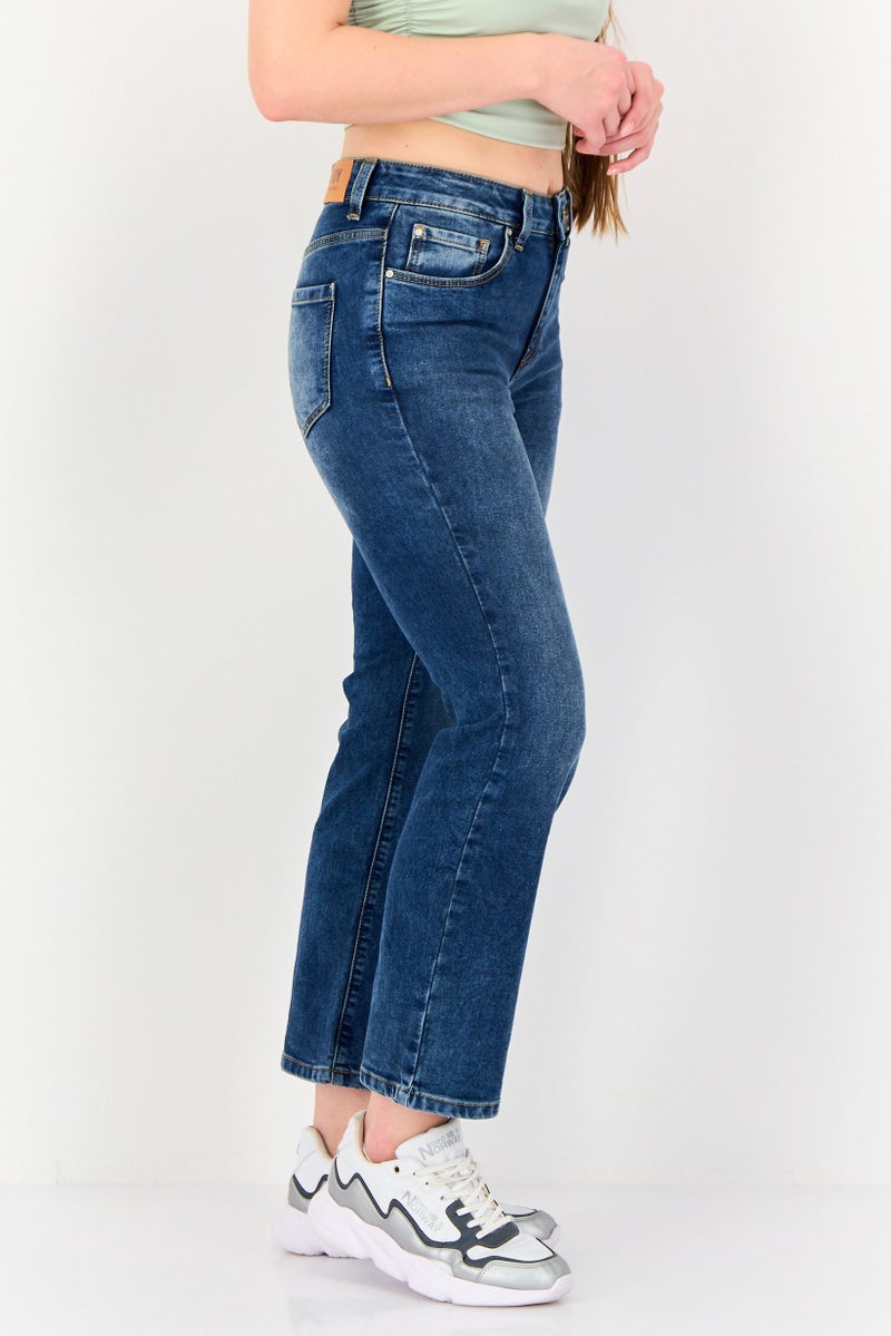 Only By JDY Women Regular Fit Washed Stretchable Jeans, Blue - Image 3