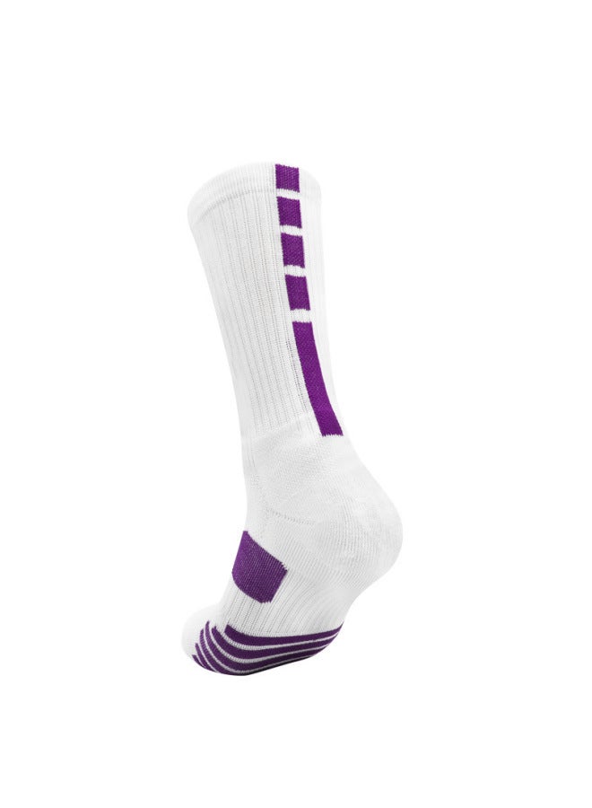 Mid-calf Basketball Socks, Thickeneded Towel-soled Socks, Practical Elite Socks, Sweat-absorbent, Non-slip Running Sports Socks