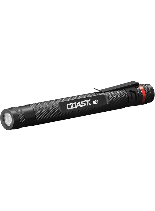 Coast G20 Inspection Beam LED Penlight with Adjustable Pocket Clip and Consistent Edge To Edge Brightness Black 54 lumens 1 Pack - Image 1