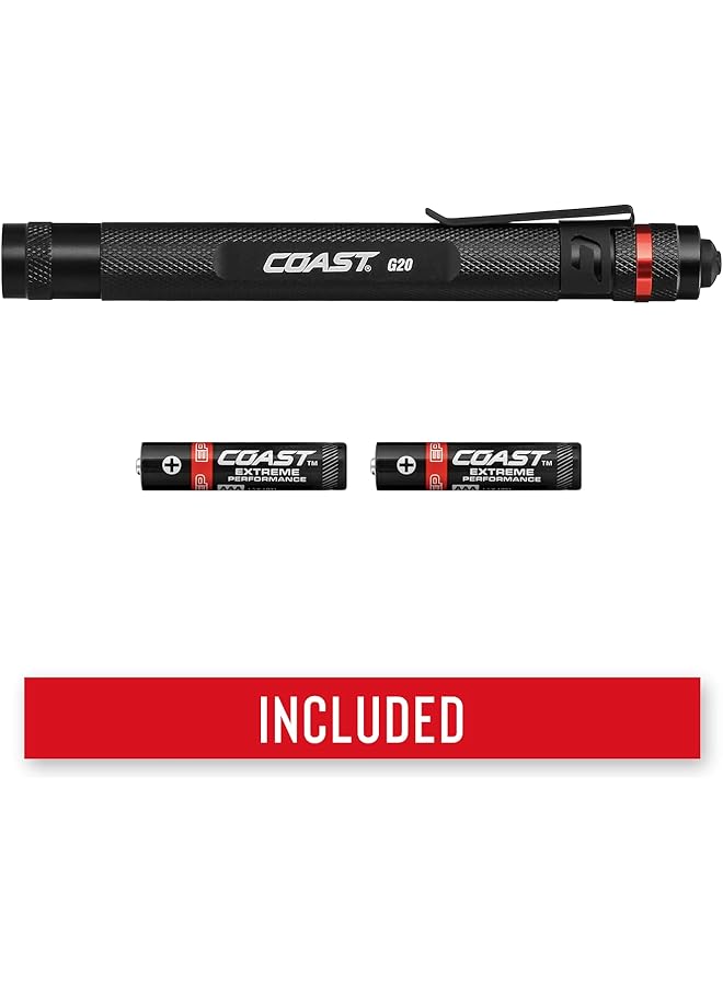 Coast G20 Inspection Beam LED Penlight with Adjustable Pocket Clip and Consistent Edge To Edge Brightness Black 54 lumens 1 Pack - Image 5