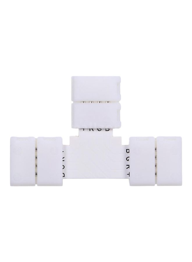 NIBEMINENT T-Shaped 4 Pins LED Strip Connector White 56x33x4millimeter  - Image 1