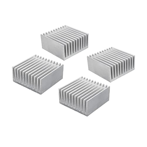 Easycargo 4pcs 40mm Heatsink 40mmx40mmx20mm, Aluminum Heatsink Kit, Cooling Heat Sink for 3D printer Stepper Motor NEMA 17, TEC1-12706 Peltier Thermoelectric Cooler Module LED 40x40x20mm (Silvertone) - Image 1