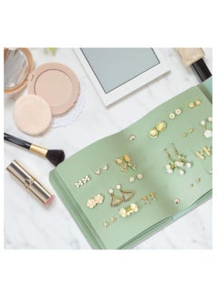 Generic Earring Holder Organizer with Foldable Book Design Earring Book Organizer, Portable Pu Leather Travel Earring Case  - Image 3