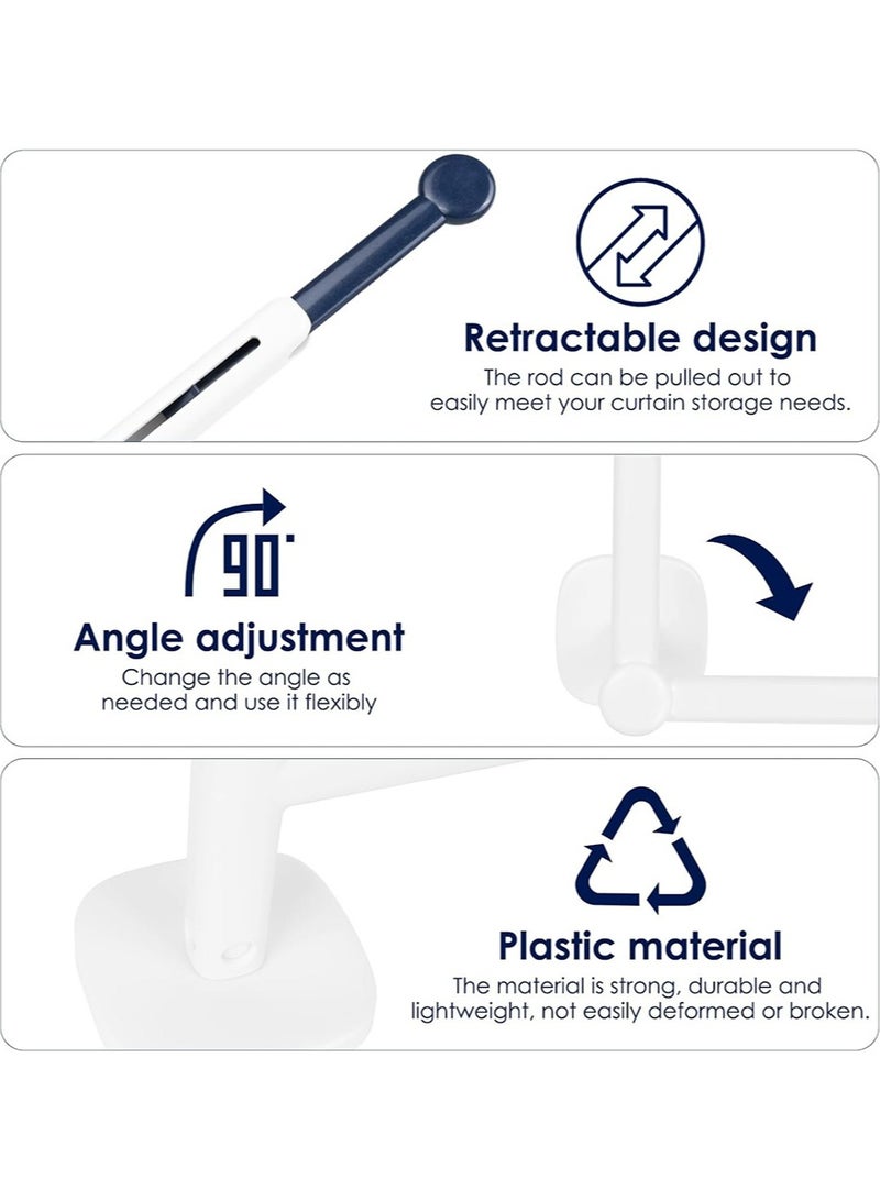 2 Pack Hooks, L Shape Retractable Organizer, Adjustable Length Adhesive Hair Hairband Tie Holder, Self-Adhesive Curtain Hooks Organize and Decorate,Wall Hooks Stand Organizer Storage Holder - Image 3