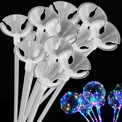 Classicseali 30pcs Long Balloon Sticks165 In Long Plastic Balloon SticksBallon Stick for Birthday Parties Easter Any Holiday Wedding Anniversary Decoration Transparent Colors - Image 1