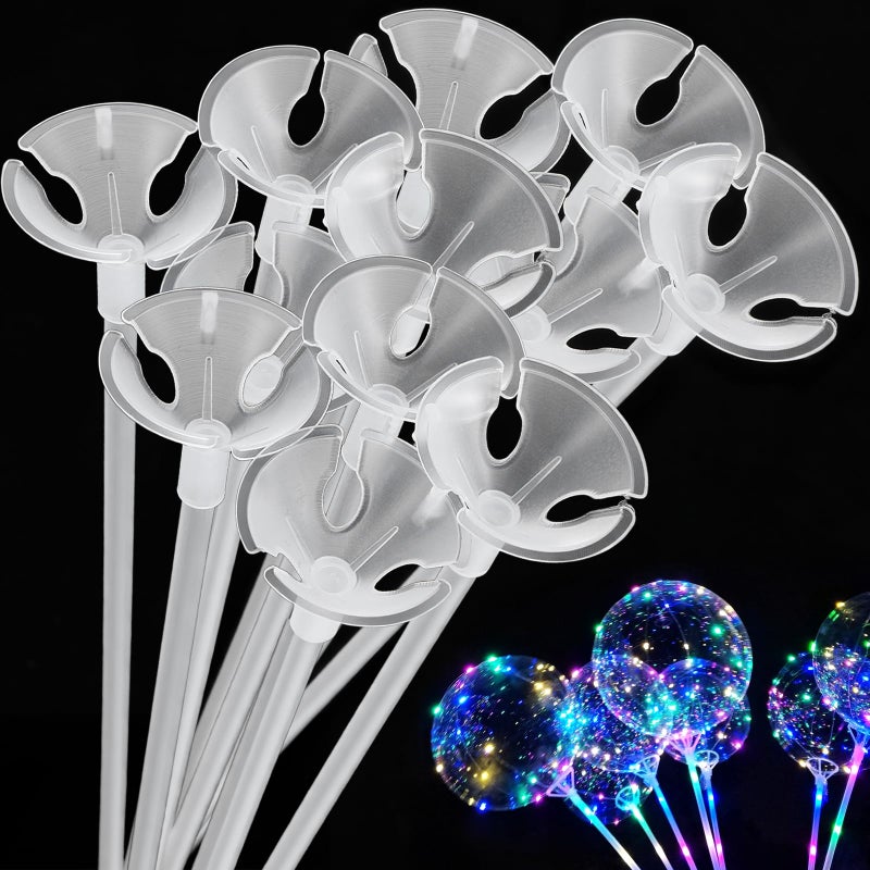 Classicseali 30pcs Long Balloon Sticks165 In Long Plastic Balloon SticksBallon Stick for Birthday Parties Easter Any Holiday Wedding Anniversary Decoration Transparent Colors - Image 3
