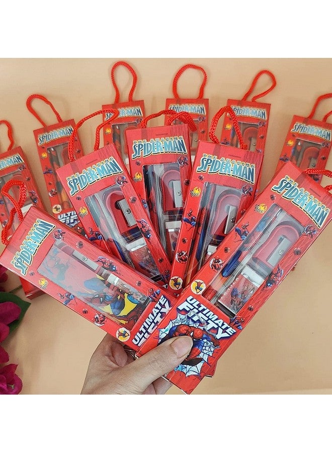 Tera13 Return Gifts For Kids Stationery Gifts For Boys(10 Pcs) Stationary Set Kit For Boys Cartoon Theme Pencil Eraser Sharpener For Kids Stationary Items Return Gifts For Kids, Multicolor - Image 1
