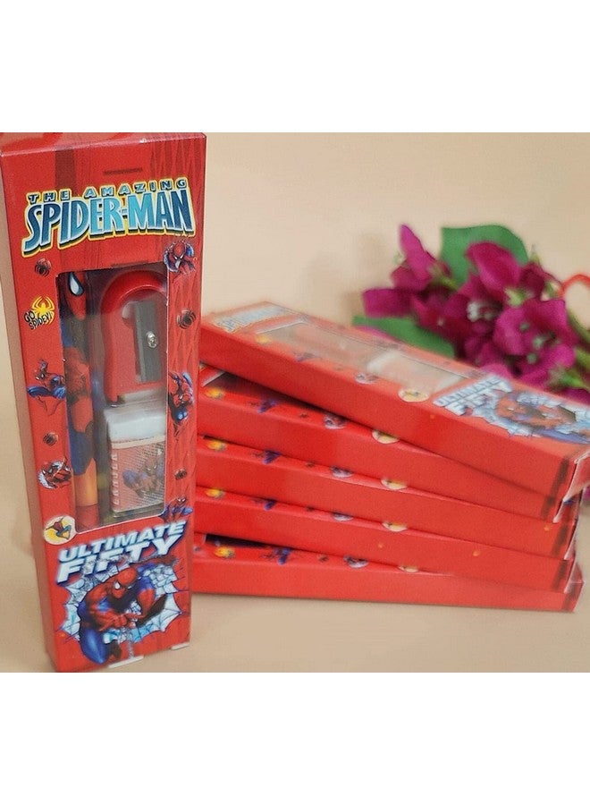 Tera13 Return Gifts For Kids Stationery Gifts For Boys(10 Pcs) Stationary Set Kit For Boys Cartoon Theme Pencil Eraser Sharpener For Kids Stationary Items Return Gifts For Kids, Multicolor - Image 2