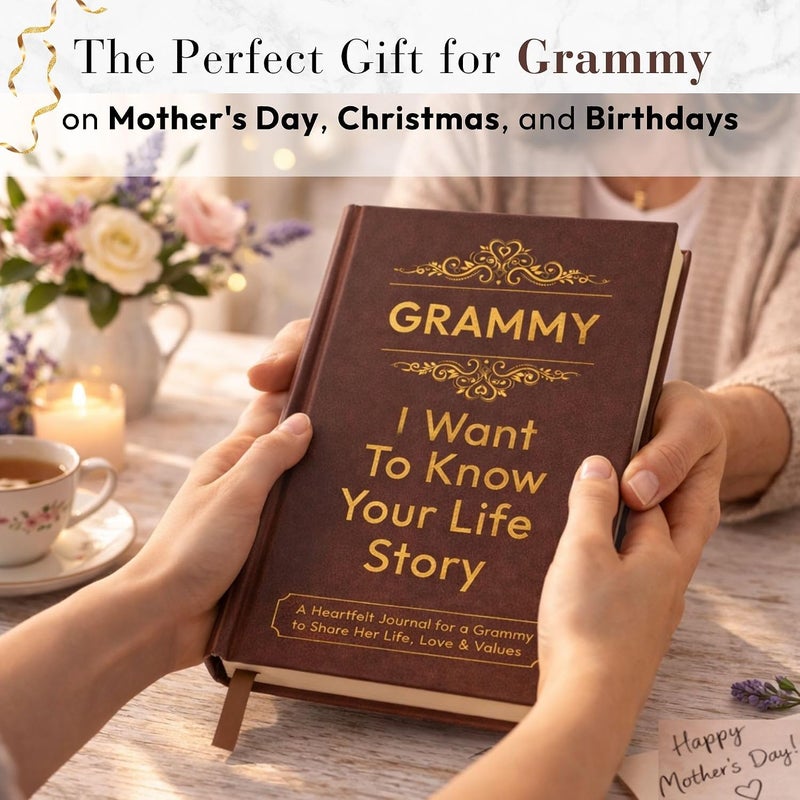XKFCFC Grammy I Want to Know Your Life Story Leather Journal (Hardcover) - Grammy Gifts for Christmas or Birthday - Share Her Life Story - Ideal Gifts for Mothers Day from Grandkids - Image 2